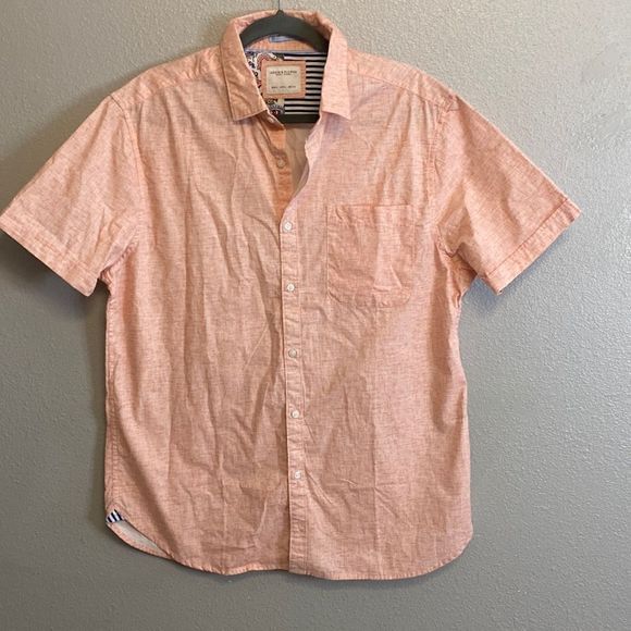 Denim & Flowers- Soft orange men’s classic fit button down- Size large - Picture 1 of 6
